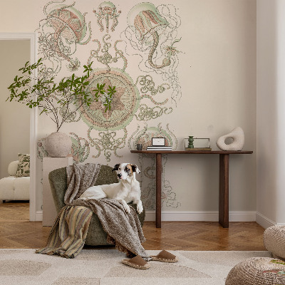 Peel and stick wall mural for living room featuring an underwater world design