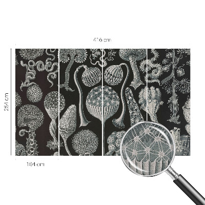 3D wall mural with a magical plants motif