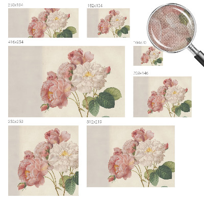 Nursery wall mural with a romantic rose motif