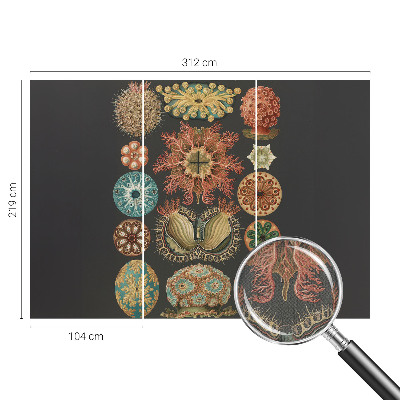 Peel and stick wall mural for living room featuring sea-inspired motifs
