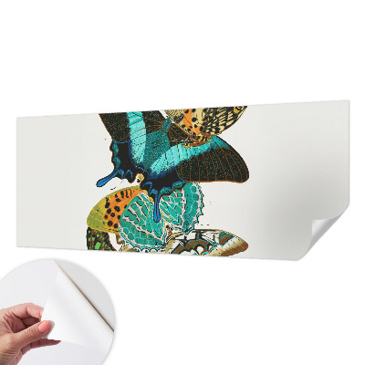 Baby room wall mural with colorful butterflies