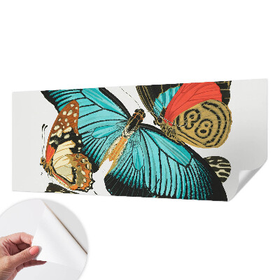 Peel and stick wall mural with a colorful butterfly design