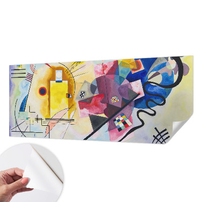 Peel and stick wallpaper mural with a colorful abstract design