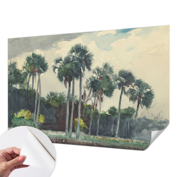 Self-adhesive photo wallpaper with an exotic palm tree motif