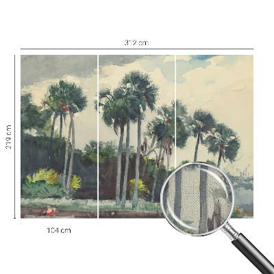 Self-adhesive photo wallpaper with an exotic palm tree motif