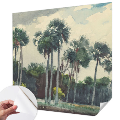 Self-adhesive photo wallpaper with an exotic palm tree motif