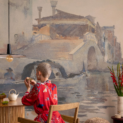 Peel and stick wall mural for kids' room featuring a Venetian harmony design