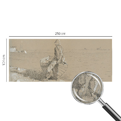 Stick-on wall mural featuring a nostalgic scene