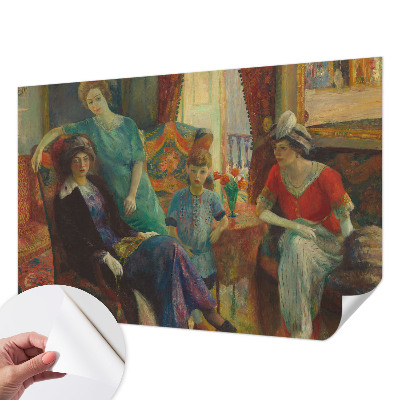 Removable wall mural wallpaper with a classic elegant design