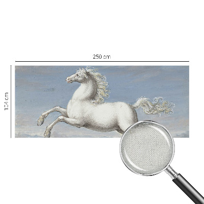 Removable wall mural featuring horses jumping