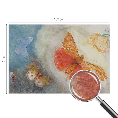 Peel and stick wall mural for kids' room featuring colorful butterflies