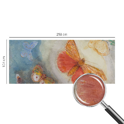 Peel and stick wall mural for kids' room featuring colorful butterflies
