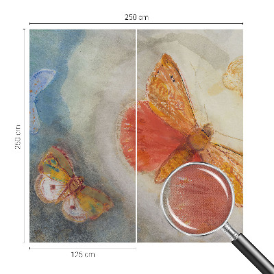 Peel and stick wall mural for kids' room Colorful butterflies