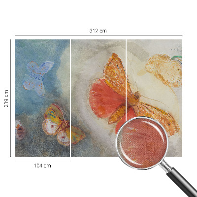 Peel and stick wall mural for kids' room featuring colorful butterflies