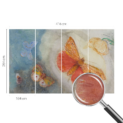 Peel and stick wall mural for kids' room featuring colorful butterflies