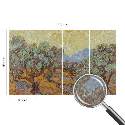 3D wall mural with an olive tree design