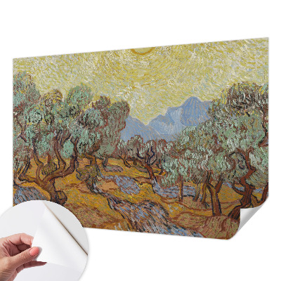 3D wall mural with an olive tree design