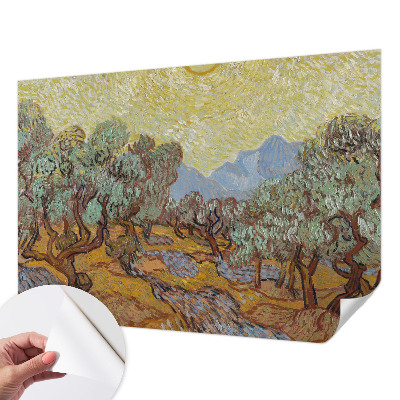 3D wall mural with an olive tree design