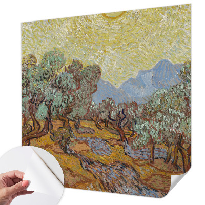 3D wall mural with an olive tree design