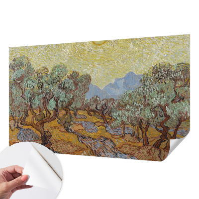 3D wall mural with an olive tree design