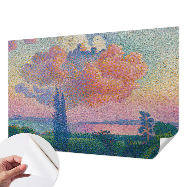3D photo wallpaper mural with a colorful landscape