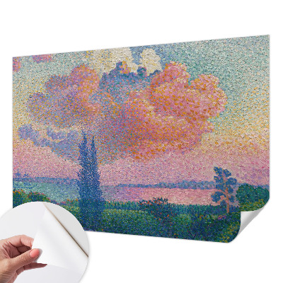 3D photo wallpaper mural with a colorful landscape