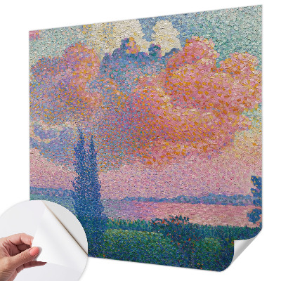 3D photo wallpaper mural with a colorful landscape