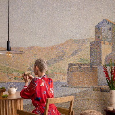 Children's wall mural with a Summer Haven scene