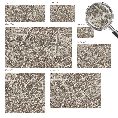 Peel and stick wall mural with an urban maze design