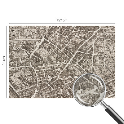 Peel and stick wall mural with an urban maze design