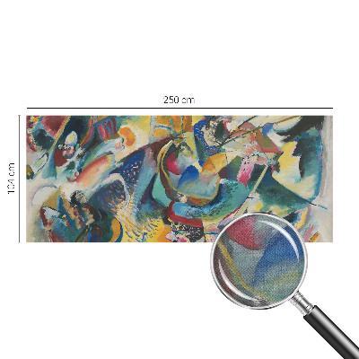 Self-adhesive wall mural with a colorful abstract design
