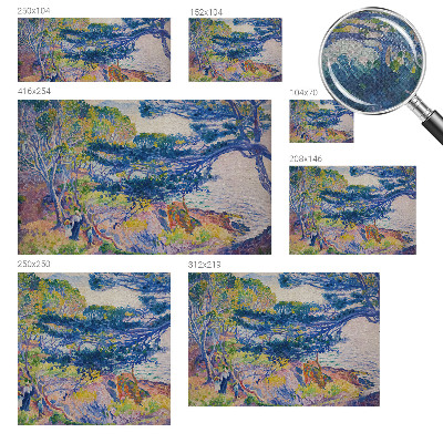 Stick-on wall mural with an impressionist landscape design