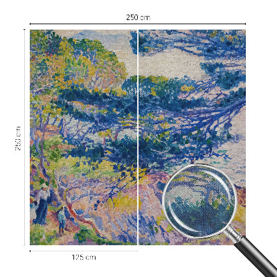 Stick-on wall mural with an impressionist landscape design