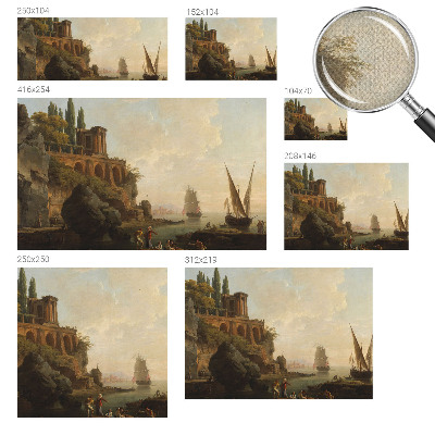 Removable wall mural with a sea scenery design