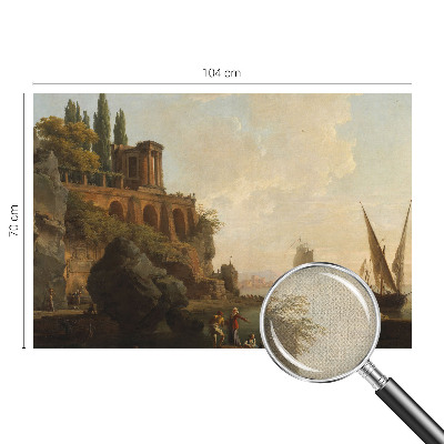 Removable wall mural with a sea scenery design