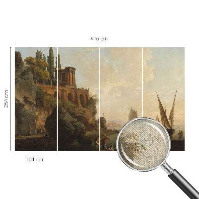 Removable wall mural with a sea scenery design