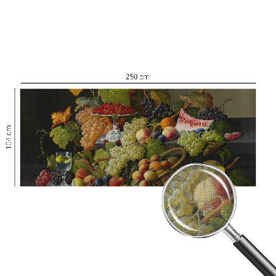 Removable wall mural wallpaper featuring a fruit composition