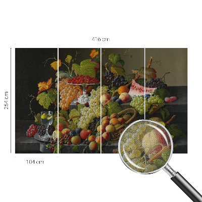 Removable wall mural wallpaper featuring a fruit composition