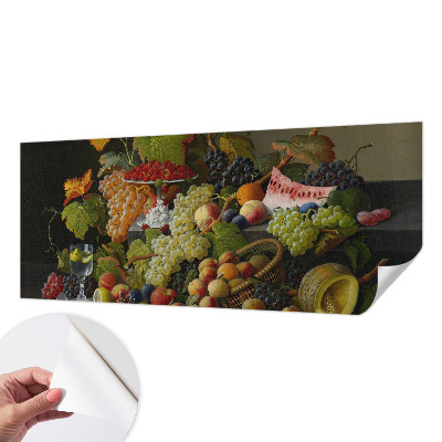 Removable wall mural wallpaper featuring a fruit composition