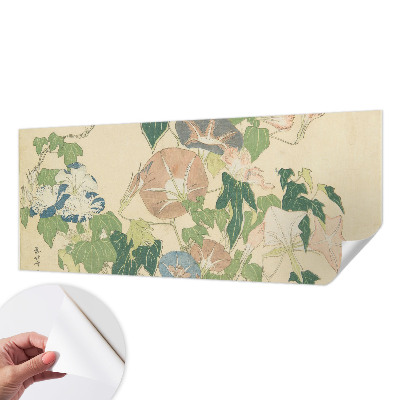 Peel and stick wall mural for living room featuring a floral elegance design