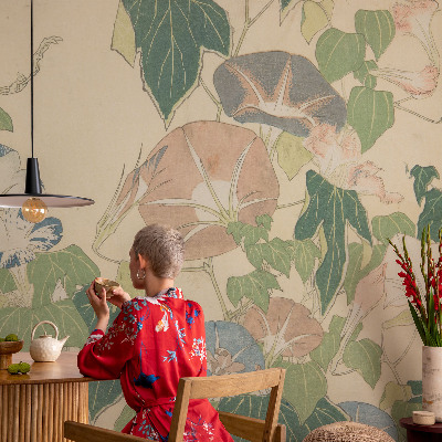 Peel and stick wall mural for living room Floral elegance