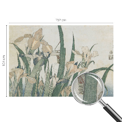 Peel and stick wall mural for bedroom with a delicate iris design