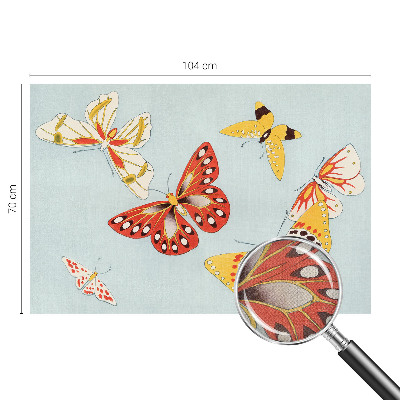Nursery wall mural with an artistic butterflies design