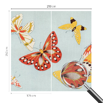 Nursery wall mural with an artistic butterflies design