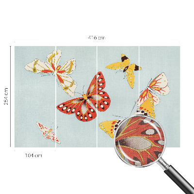 Nursery wall mural with an artistic butterflies design