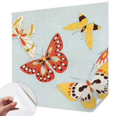 Nursery wall mural with an artistic butterflies design