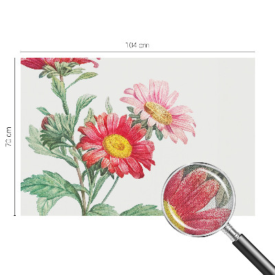 3D wall mural with delicate flowers