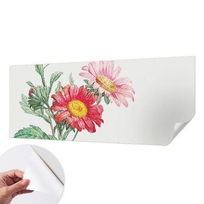 3D wall mural with delicate flowers