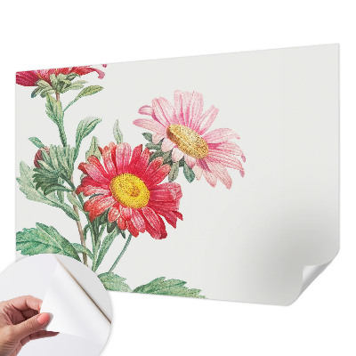 3D wall mural with delicate flowers