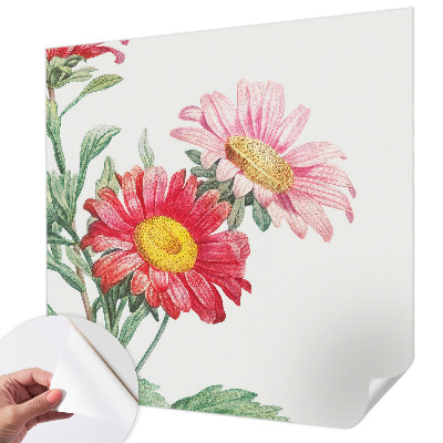 3D wall mural with delicate flowers